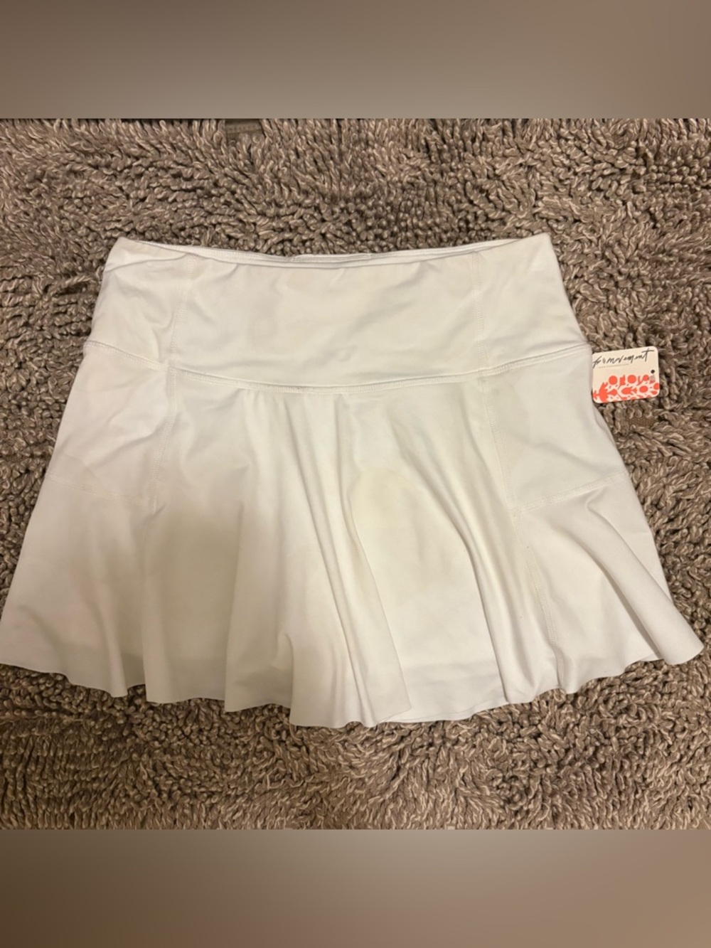 Free People White Pleated Athletic Skort XL NWT